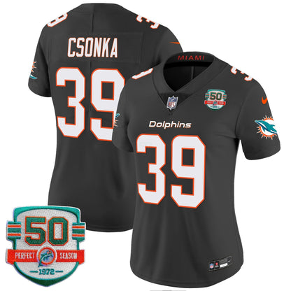 Camisa NFL Women’s 50th 1972 Perfect Season Patch Vapor Jersey
