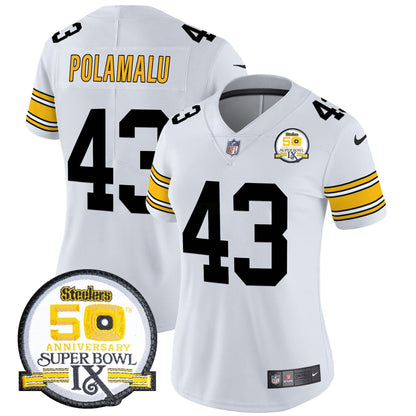 Camisa NFL Women’s 50th Anniversary Of Super Bowl IX Patch Vapor Limited Jersey