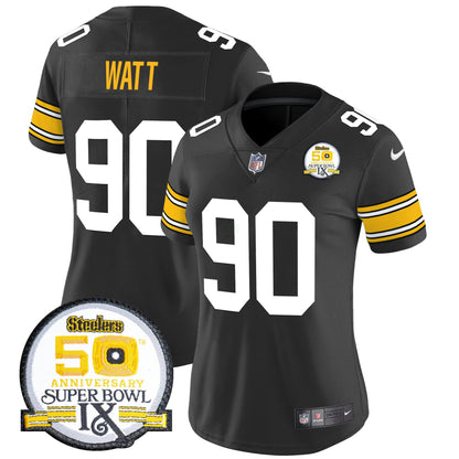 Camisa NFL Women’s 50th Anniversary Of Super Bowl IX Patch Vapor Limited Jersey