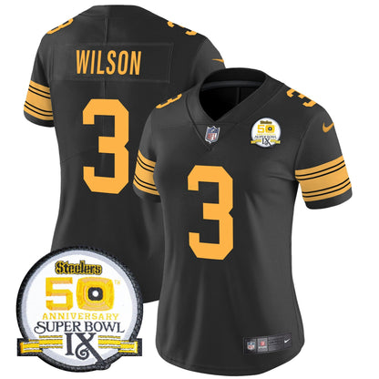 Camisa NFL Women’s 50th Anniversary Of Super Bowl IX Patch Vapor Limited Jersey