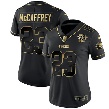 Camisa NFL Women’s 75th Anniversary Patch Branca Dourada & Preta Dourada
