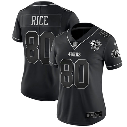 Camisa NFL Women’s 75th Anniversary Patch Branca Dourada & Preta Dourada