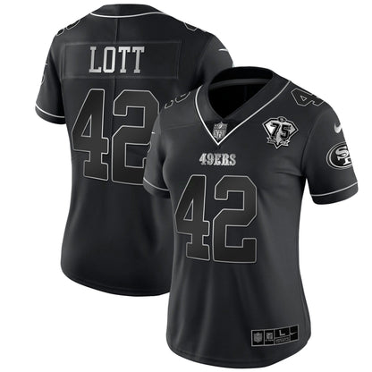 Camisa NFL Women’s 75th Anniversary Patch Branca Dourada & Preta Dourada
