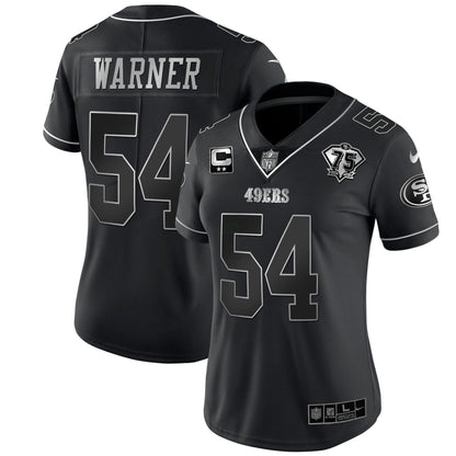 Camisa NFL Women’s 75th Anniversary Patch Branca Dourada & Preta Dourada