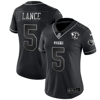 Camisa NFL Women’s 75th Anniversary Patch Branca Dourada & Preta Dourada