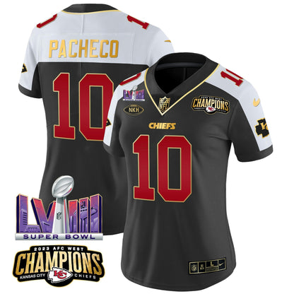 Camisa NFL Women’s AFC West Champions & Super Bowl LVIII Patch Vapor Jersey