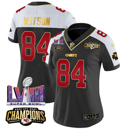 Camisa NFL Women’s AFC West Champions & Super Bowl LVIII Patch Vapor Jersey