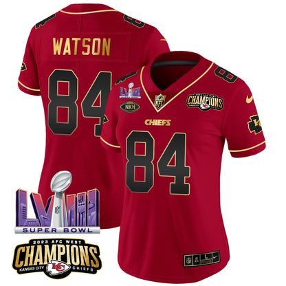 Camisa NFL Women’s AFC West Champions & Super Bowl LVIII Patch Vapor Jersey