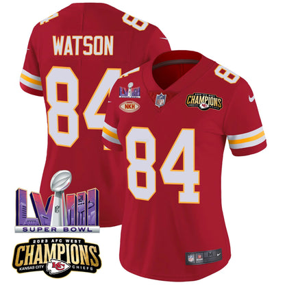 Camisa NFL Women’s AFC West Champions & Super Bowl LVIII Patch Vapor Jersey