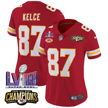 Camisa NFL Women’s AFC West Champions & Super Bowl LVIII Patch Vapor Jersey
