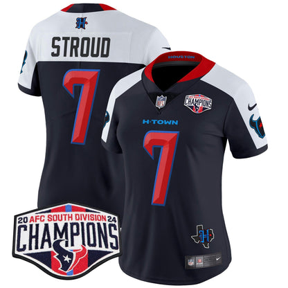 Camisa NFL Women’s Houston 2024 AFC South Division Champions Patch Vapor Limited Jersey