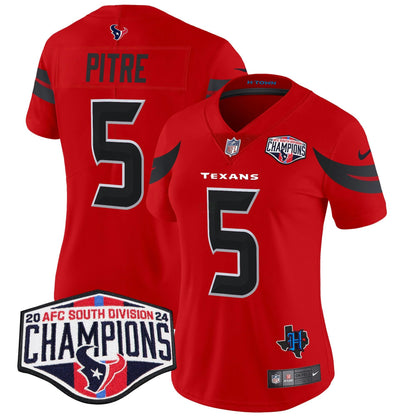 Camisa NFL Women’s Houston 2024 AFC South Division Champions Patch Vapor Limited Jersey