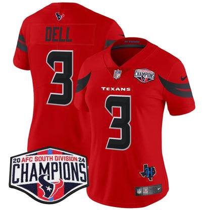 Camisa NFL Women’s Houston 2024 AFC South Division Champions Patch Vapor Limited Jersey