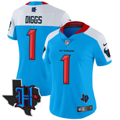 Camisa NFL Women’s Houston 2024 Texas Patch Vapor Limited Jersey V2