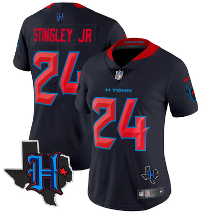 Camisa NFL Women’s Houston 2024 Texas Patch Vapor Limited Jersey V2