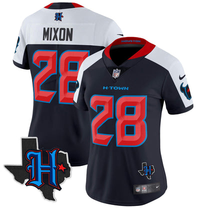Camisa NFL Women’s Houston 2024 Texas Patch Vapor Limited Jersey V2