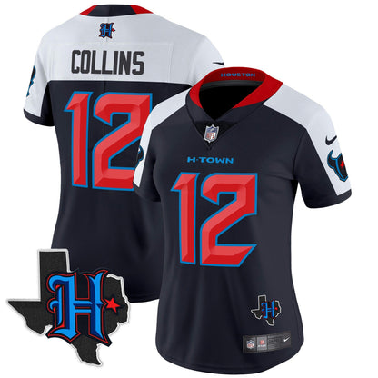 Camisa NFL Women’s Houston 2024 Texas Patch Vapor Limited Jersey V2