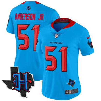 Camisa NFL Women’s Houston 2024 Texas Patch Vapor Limited Jersey V2