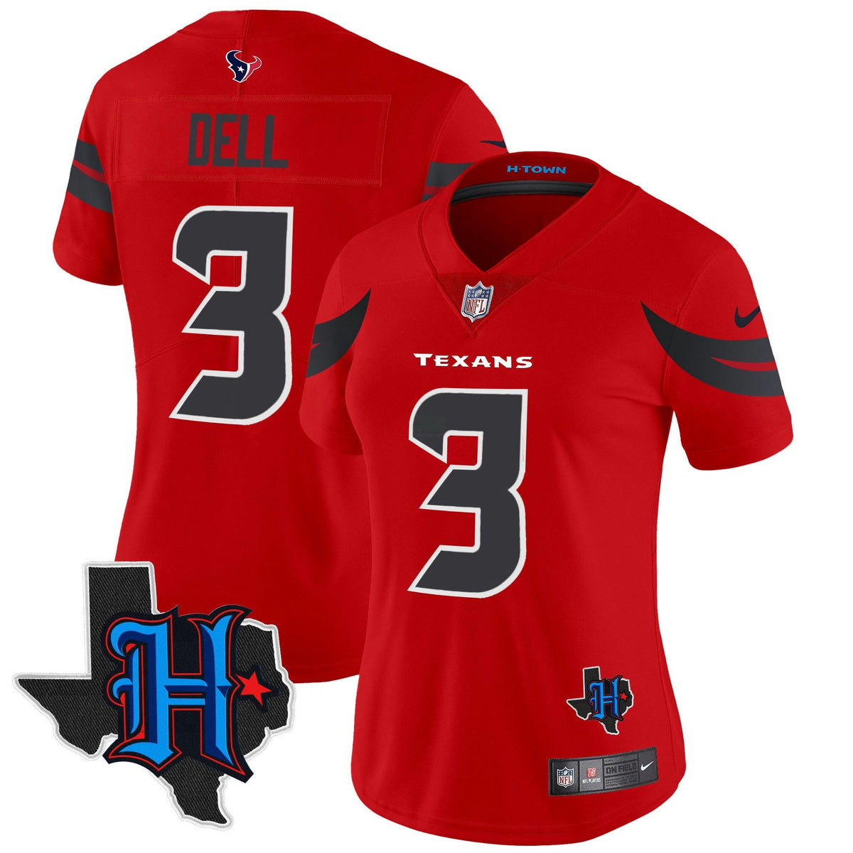 Camisa NFL Women’s Houston 2024 Texas Patch Vapor Limited Jersey V2