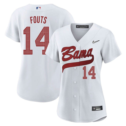 Camisa NFL Alabama Crimson Tide Women’s Montona Fouts Alabama Softball Jersey - Branca