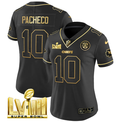 Camisa NFL Women’s Super Bowl LVIII Dourada Patch Vapor Jersey V4