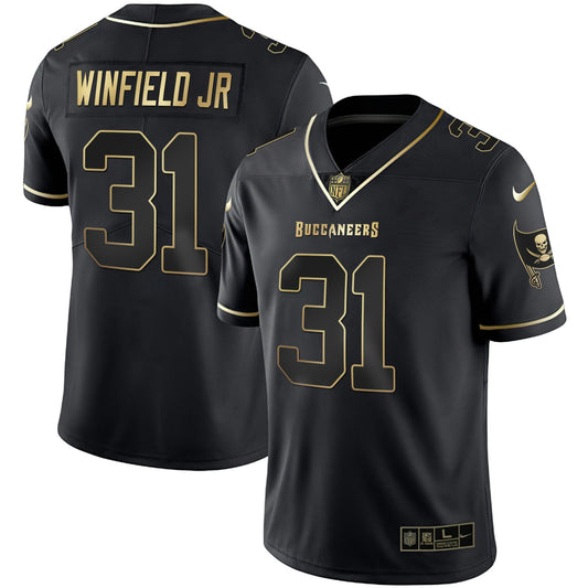 Camisa NFL Women’s Tampa Bay Branca Dourada & Preta Dourada Jersey