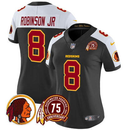 Camisa NFL Washington Commanders Women’s Washington Redskins 75th Patch Vapor Limited Jersey
