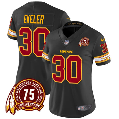 Camisa NFL Washington Commanders Women’s Washington Redskins 75th Patch Vapor Limited Jersey