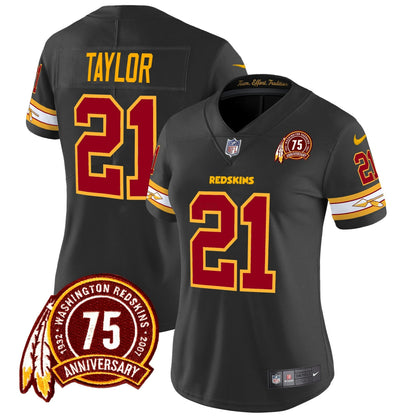 Camisa NFL Washington Commanders Women’s Washington Redskins 75th Patch Vapor Limited Jersey