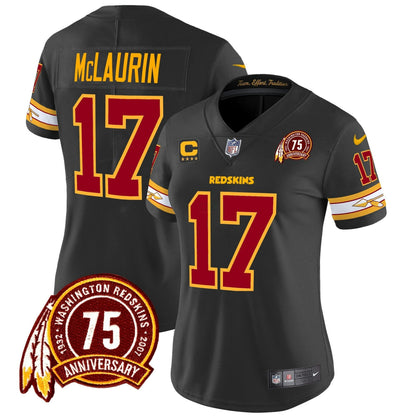 Camisa NFL Washington Commanders Women’s Washington Redskins 75th Patch Vapor Limited Jersey
