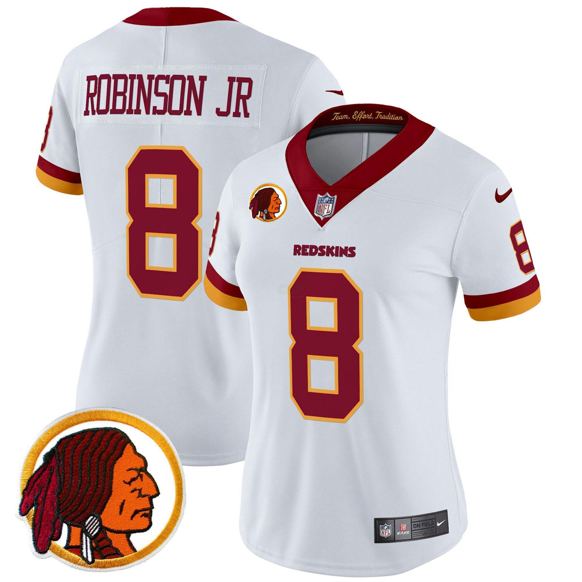 Camisa NFL Washington Commanders Women’s Washington Redskins Throwback Vapor Limited Jersey V2