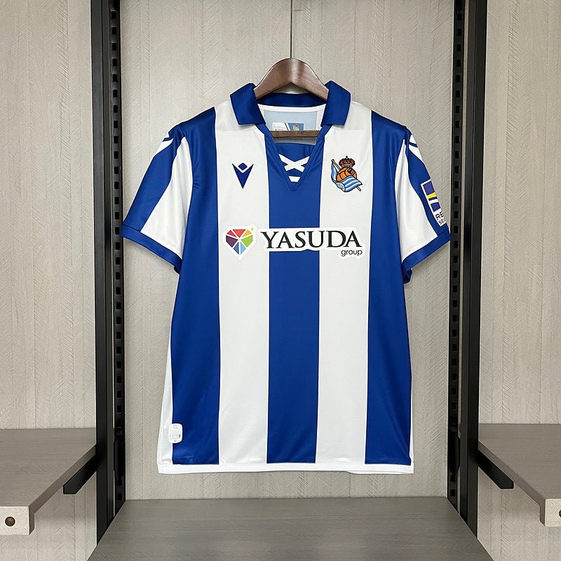 Camisa Real Sociedad Home 24/25 Torcedor Masculina - Azul e Branco - DA Sports Oficial