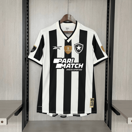 Camisa Reebok Botafogo 24/25 Casa - Preta e Branca (Com todos patrocinadores) - DA Sports Oficial