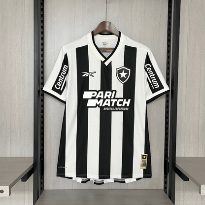 Camisa Reebok Botafogo 24/25 Casa - Preta e Branca (Com todos patrocinadores) - DA Sports Oficial