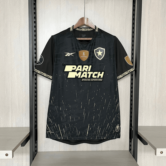 Camisa Reebok Botafogo 24/25 Casa - Preta e dourado (Com todos patrocinadores) - DA Sports Oficial