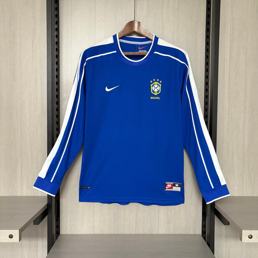 Camisa Retrô Manga Longa da Seleção Brasileira Away 1998 Torcedor