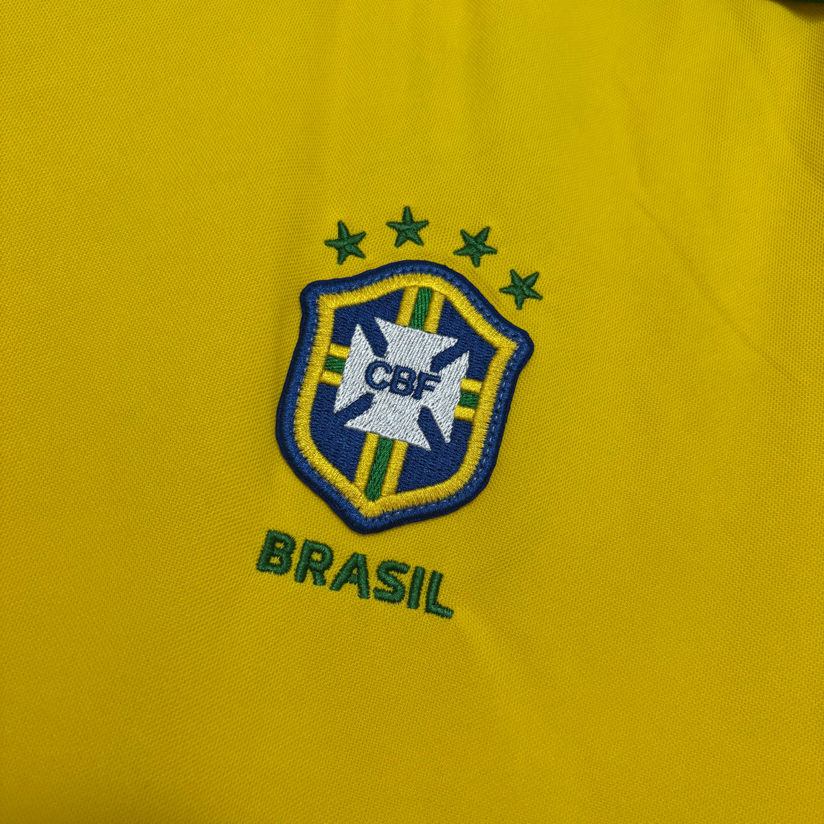 Camisa Retrô Manga Longa da Seleção Brasileira Home 1998 Torcedor