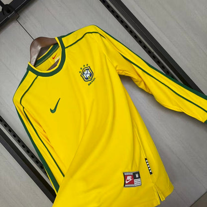 Camisa Retrô Manga Longa da Seleção Brasileira Home 1998 Torcedor