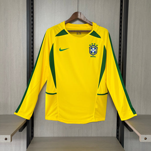 Camisa Retrô Manga Longa da Seleção Brasileira Home 2002 Torcedor