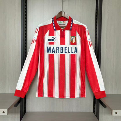 Camisa Retrô Manga Longa do Atlético de Madrid Home 1994/95 Torcedor