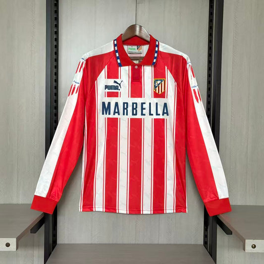 Camisa Retrô Manga Longa do Atlético de Madrid Home 1994/95 Torcedor