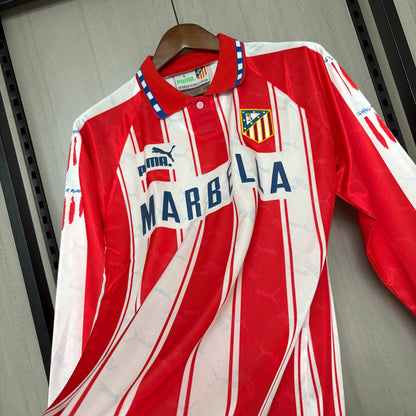 Camisa Retrô Manga Longa do Atlético de Madrid Home 1994/95 Torcedor