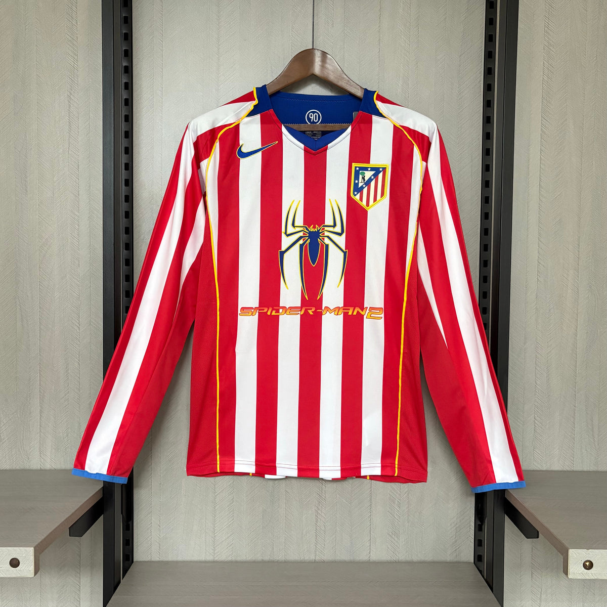 Camisa Retrô Manga Longa do Atlético de Madrid Home 2004/05 Torcedor