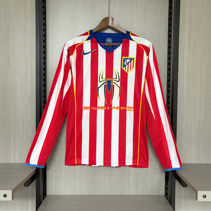 Camisa Retrô Manga Longa do Atlético de Madrid Home 2004/05 Torcedor