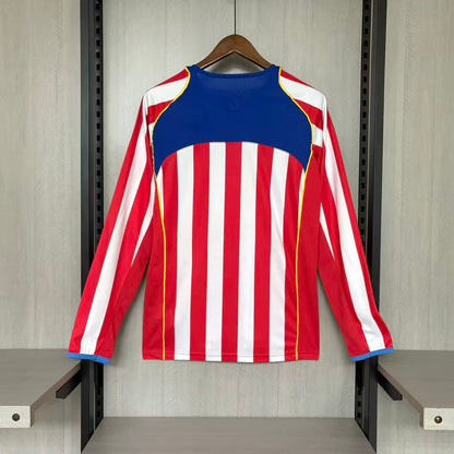 Camisa Retrô Manga Longa do Atlético de Madrid Home 2004/05 Torcedor