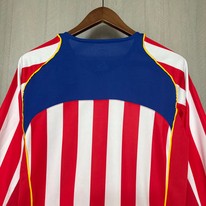Camisa Retrô Manga Longa do Atlético de Madrid Home 2004/05 Torcedor
