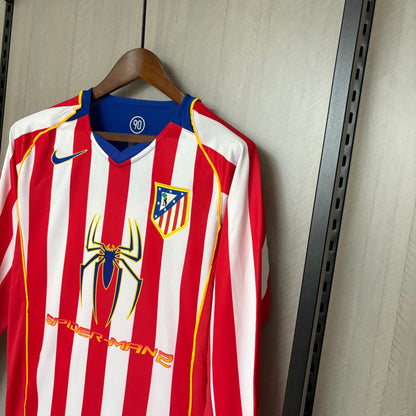 Camisa Retrô Manga Longa do Atlético de Madrid Home 2004/05 Torcedor