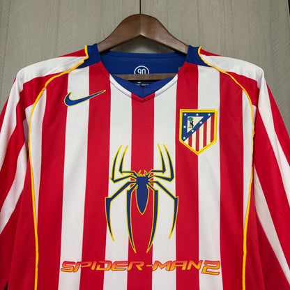Camisa Retrô Manga Longa do Atlético de Madrid Home 2004/05 Torcedor