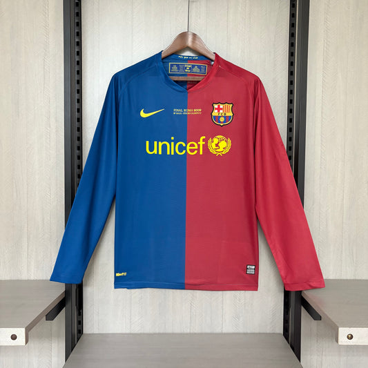 Camisa Retrô Manga Longa do Barcelona Home 2008/09 Torcedor