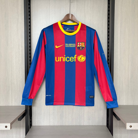 Camisa Retrô Manga Longa do Barcelona Home 2010/11 Torcedor